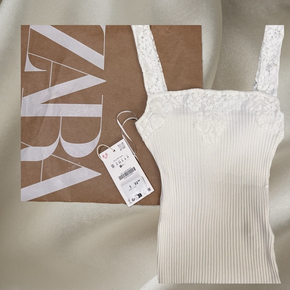 Zara Embroidered Ribbed Top - Picture 2 of 5